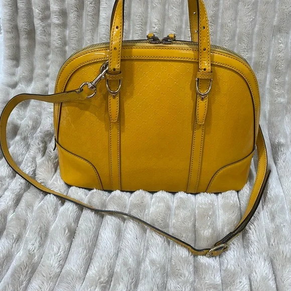 Gucci Guccissima Patent Leather Yellow Bag - Picture 2 of 9